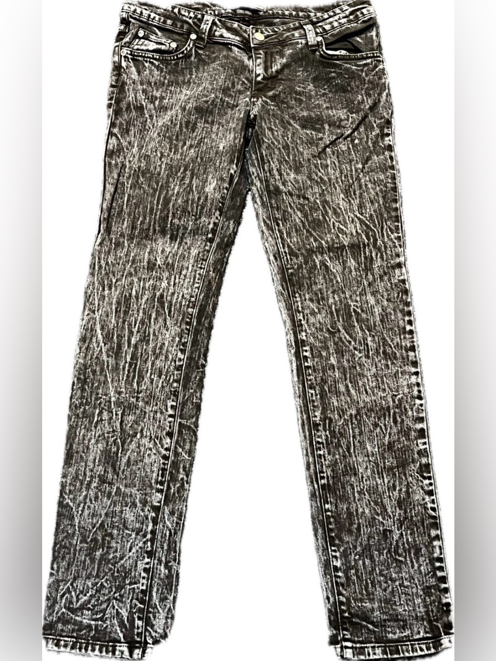 Furst Premium Jeans Women Size 28 Retro Acid Crinkle Wash Gray Mid-Rise Skinny